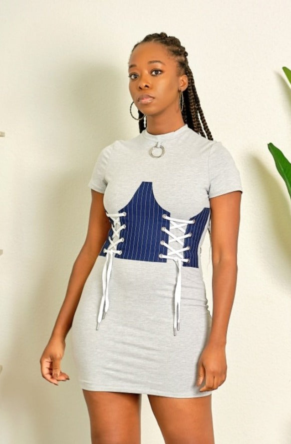 So What If I'm Cute Fitted T Shirt Dress with Faux Corset – Be Maraki