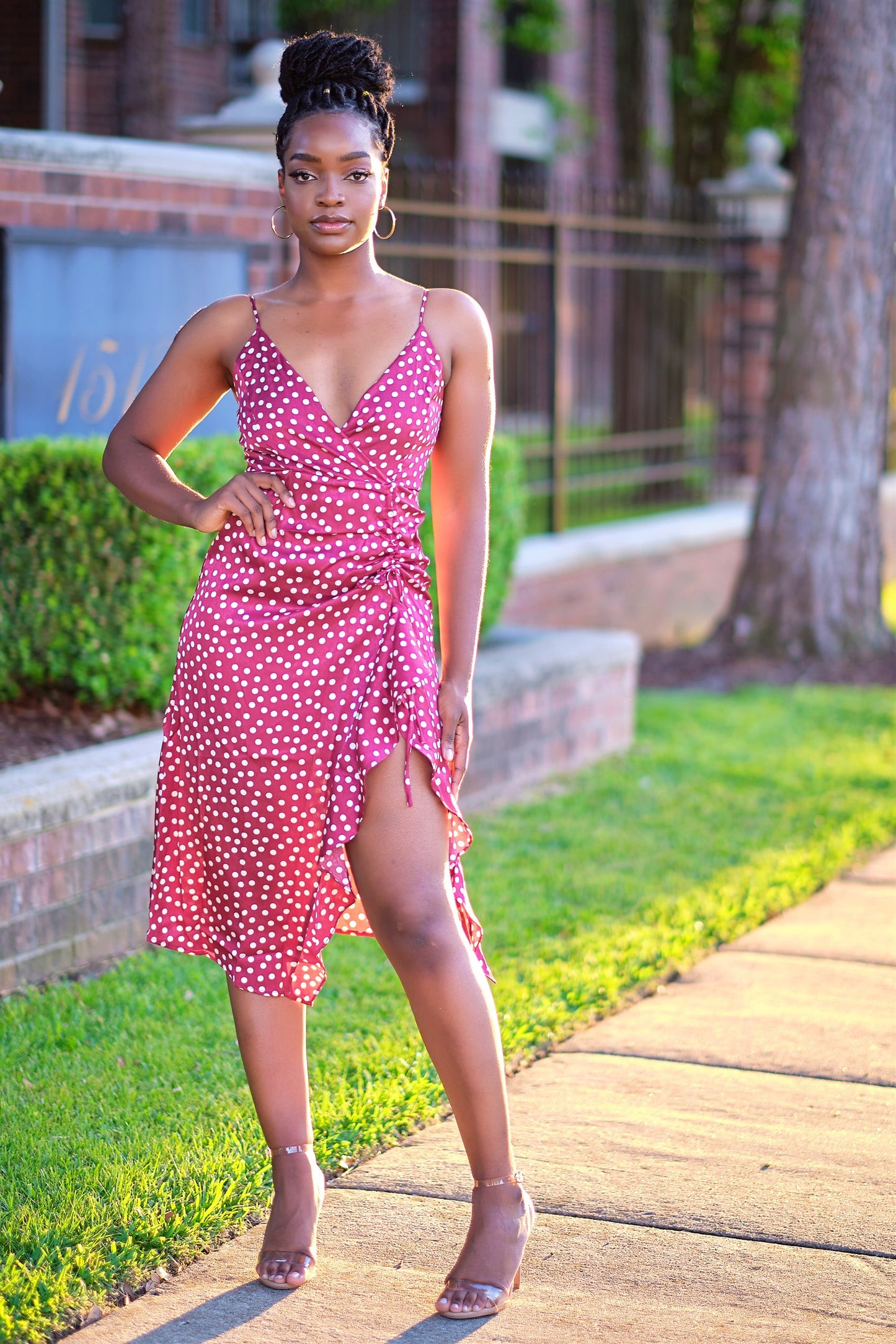 Love Me or Nah Polka Dot Midi Dress