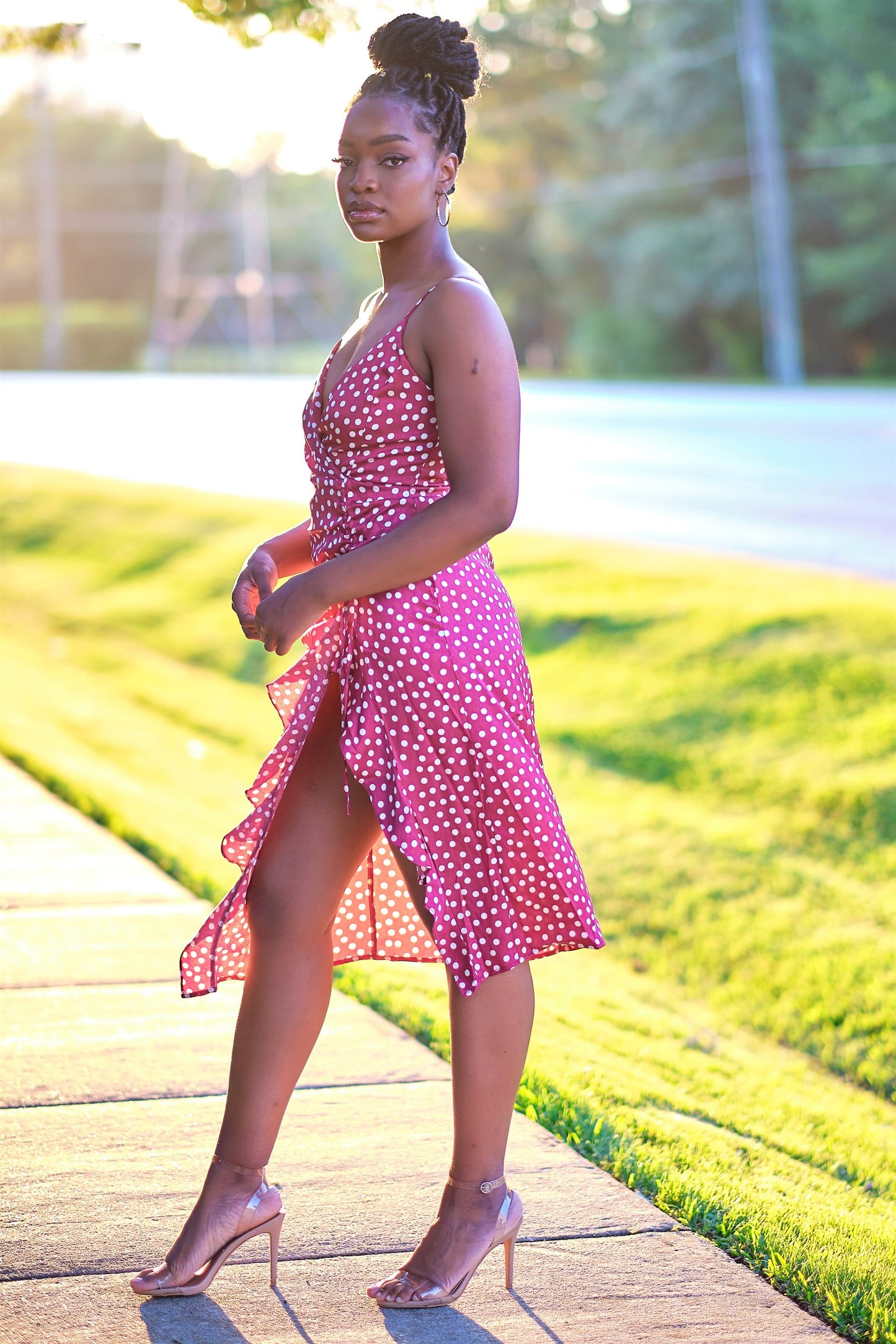 Love Me or Nah Polka Dot Midi Dress