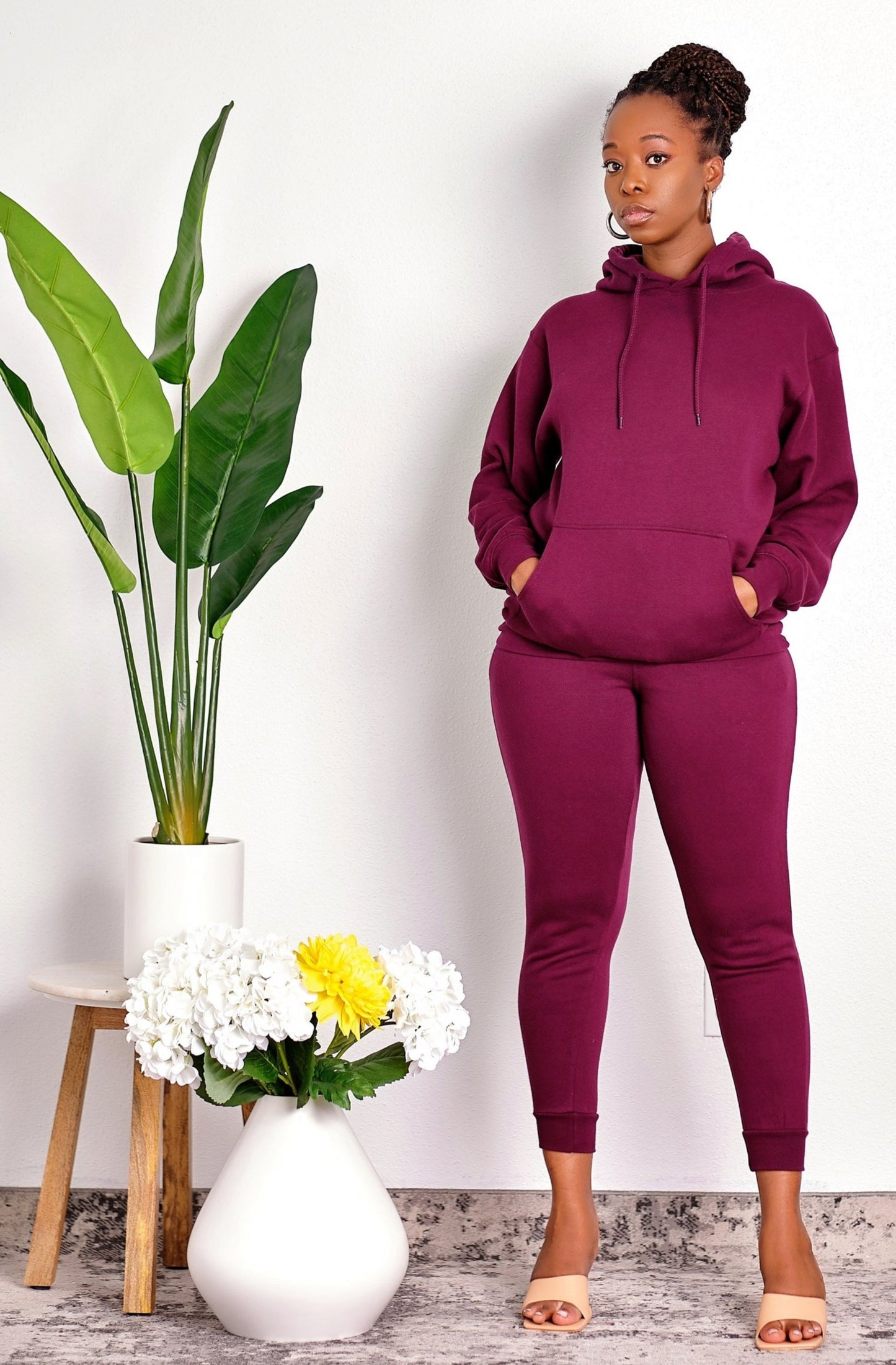 Just Being Me Drawstring Hoodie and Jogger Set