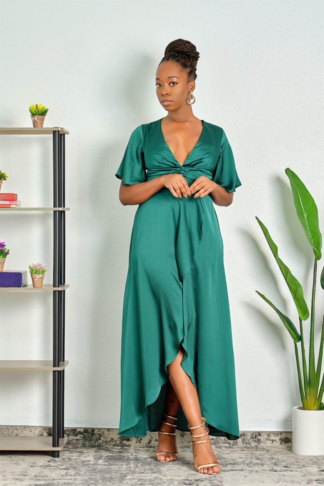 Gone with the Wind Fabulous High Low Satin Maxi Dress