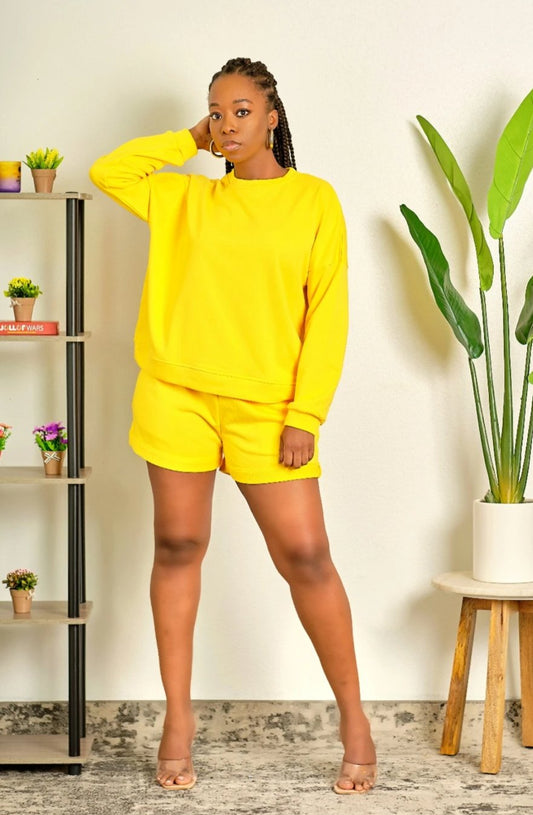 Chilling Like A Villain Long Sleeve Sweater and Short Set