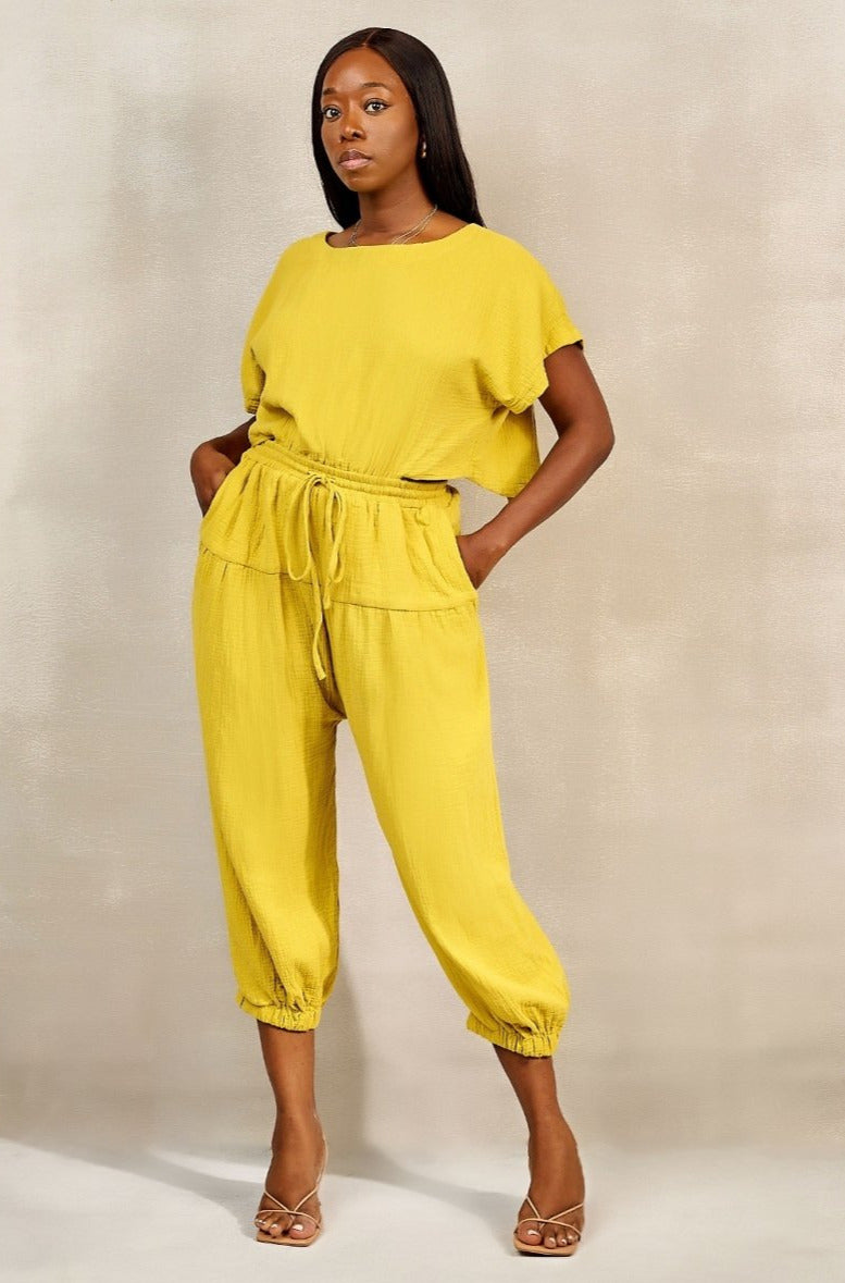 For You Relaxed Back Harem Jumpsuit