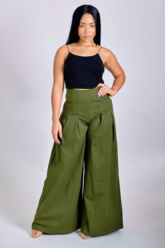 Just My Type Wide-Leg Pants with Pleats