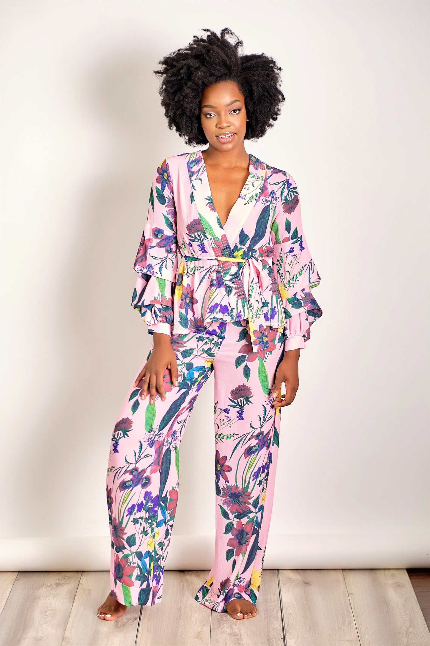 All Eyes on You Pink Floral Two Piece Set