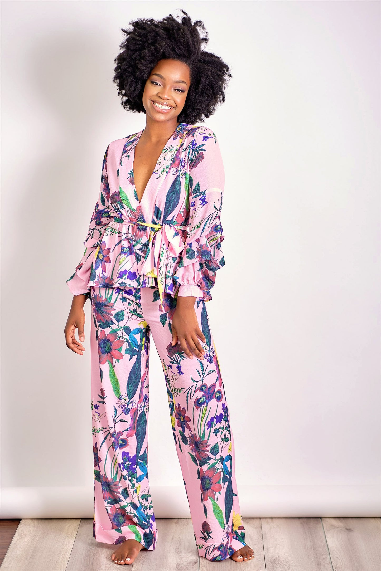 All Eyes on You Pink Floral Two Piece Set