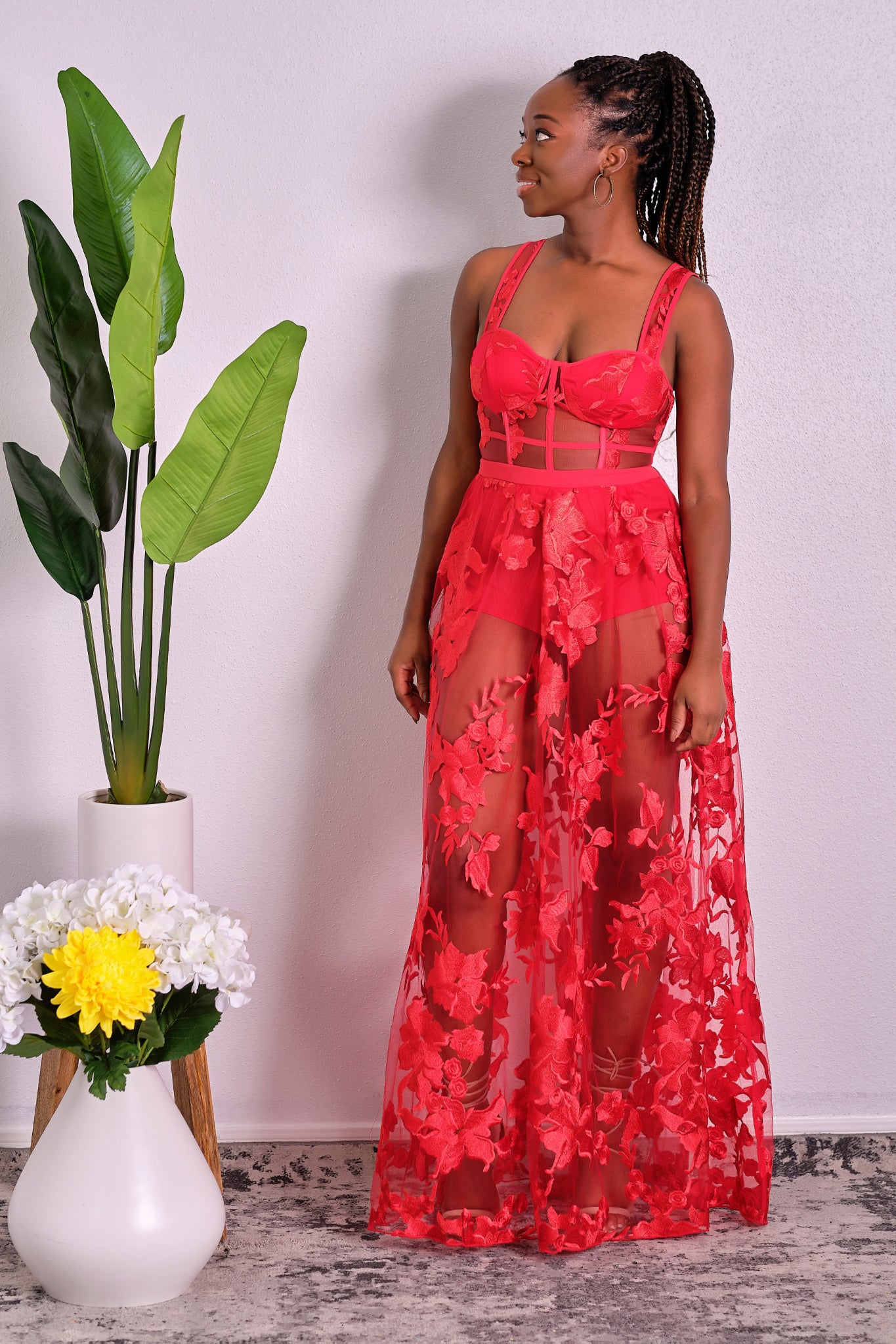 Formal lace maxi dress sale