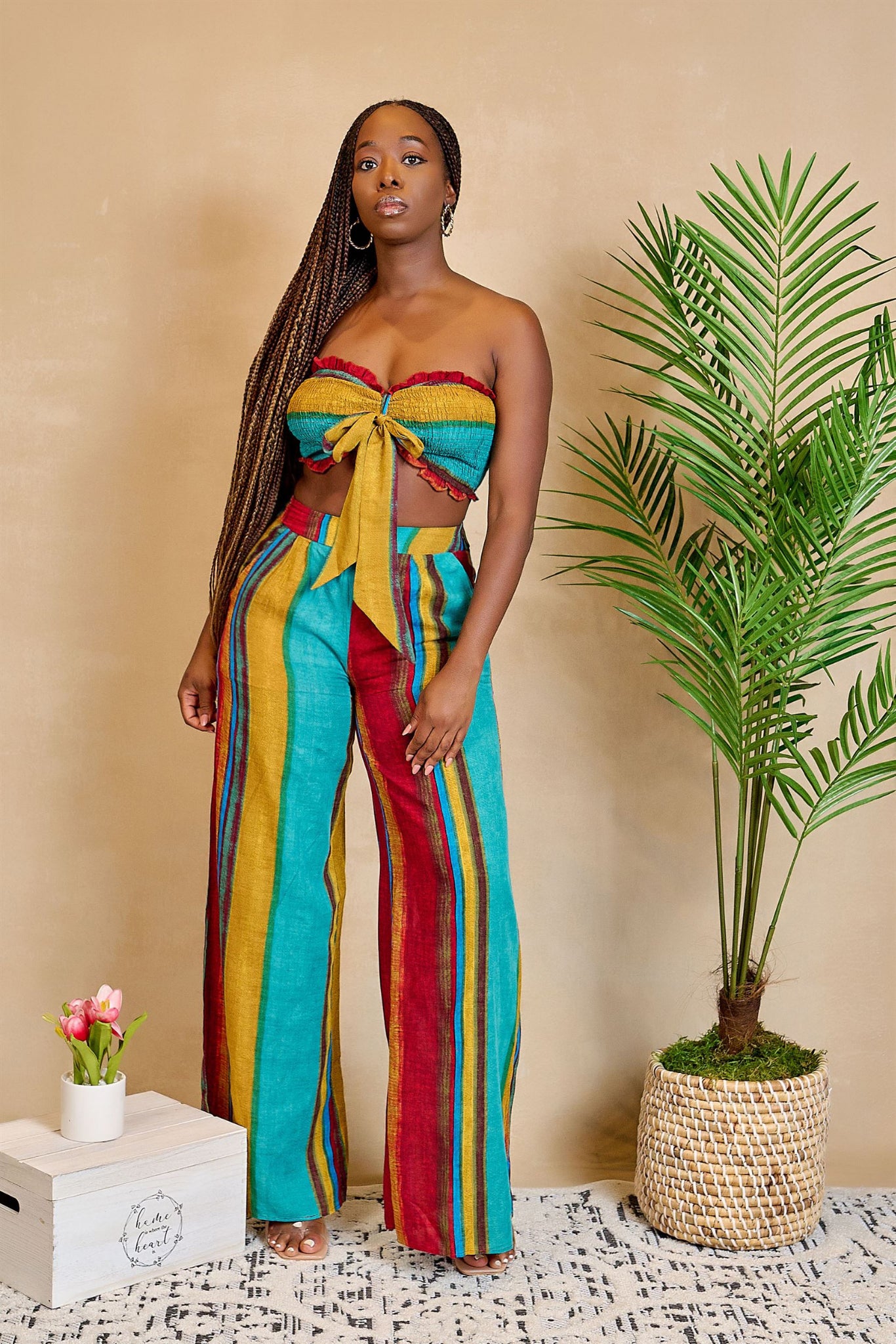 Vacation Me Baby Rainbow Tropical Two Piece Set