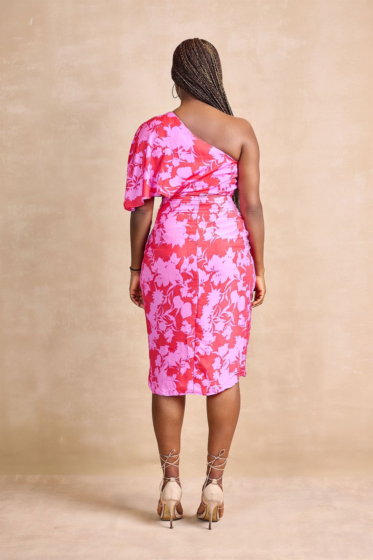 Laide One-Shouldered Floral Print Dress