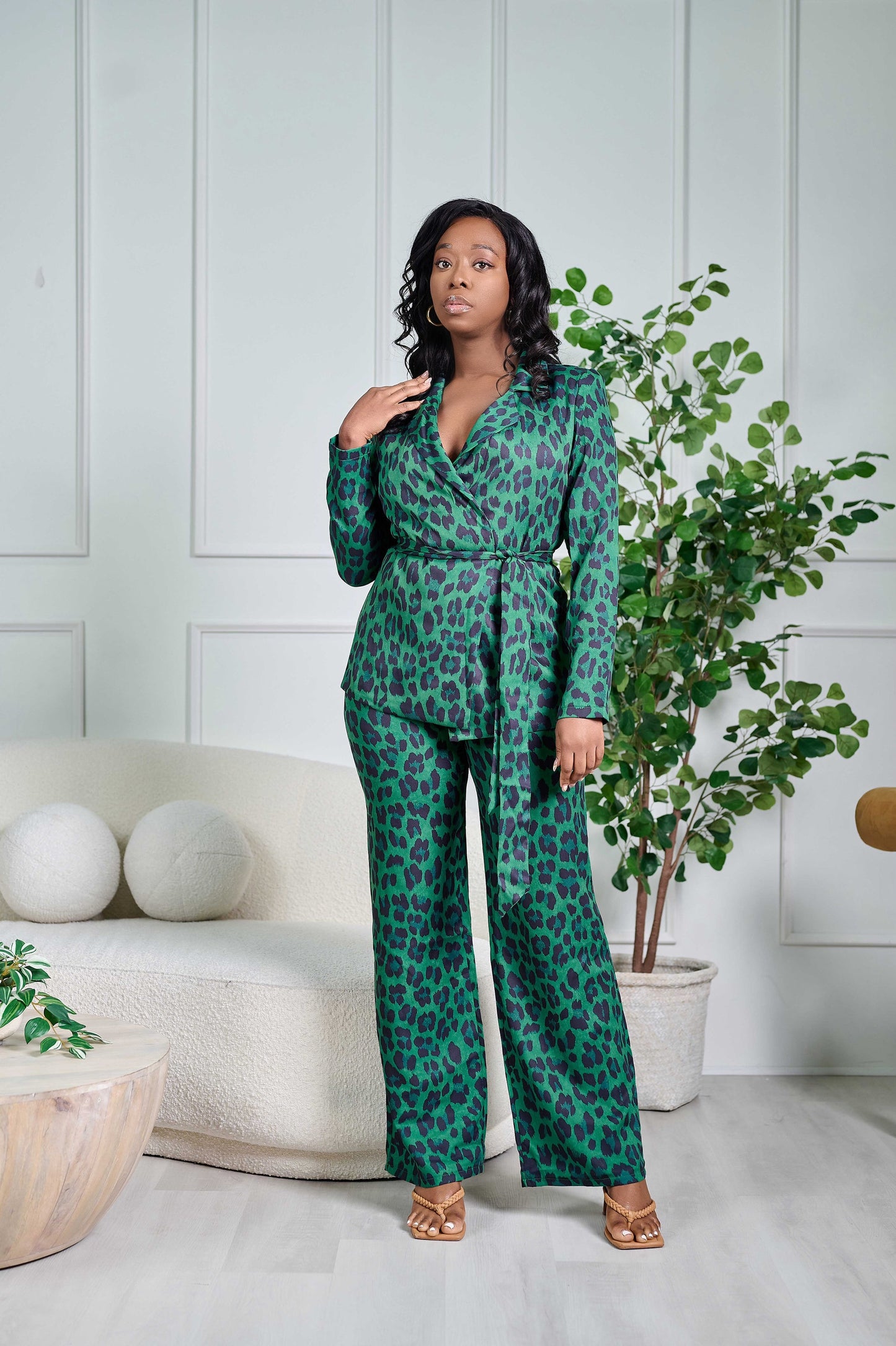 Feyi Animal Print Suit Set